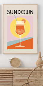 Retro Poster "SUNDOWN" Aperol