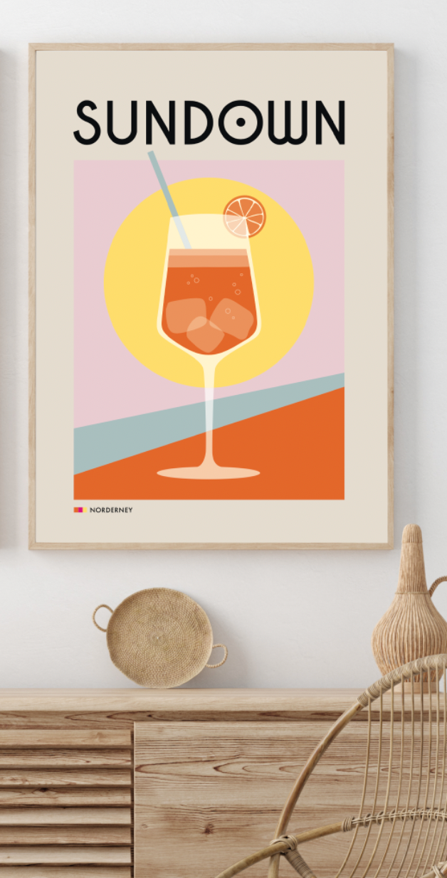 Retro Poster "SUNDOWN" Aperol