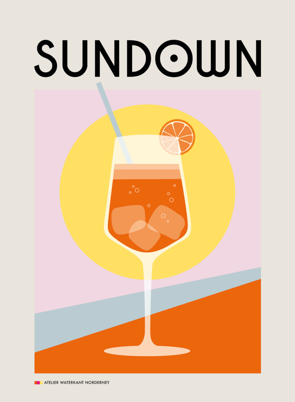 Retro Poster "SUNDOWN" Aperol