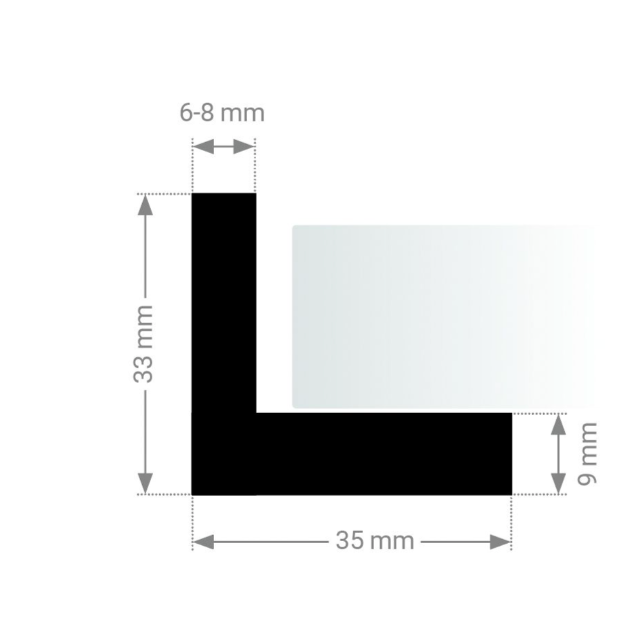 Schattenfugenrahmen SCHWARZ / WEISS