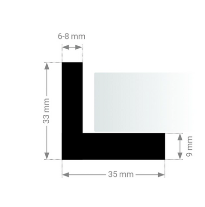 Schattenfugenrahmen SCHWARZ / WEISS